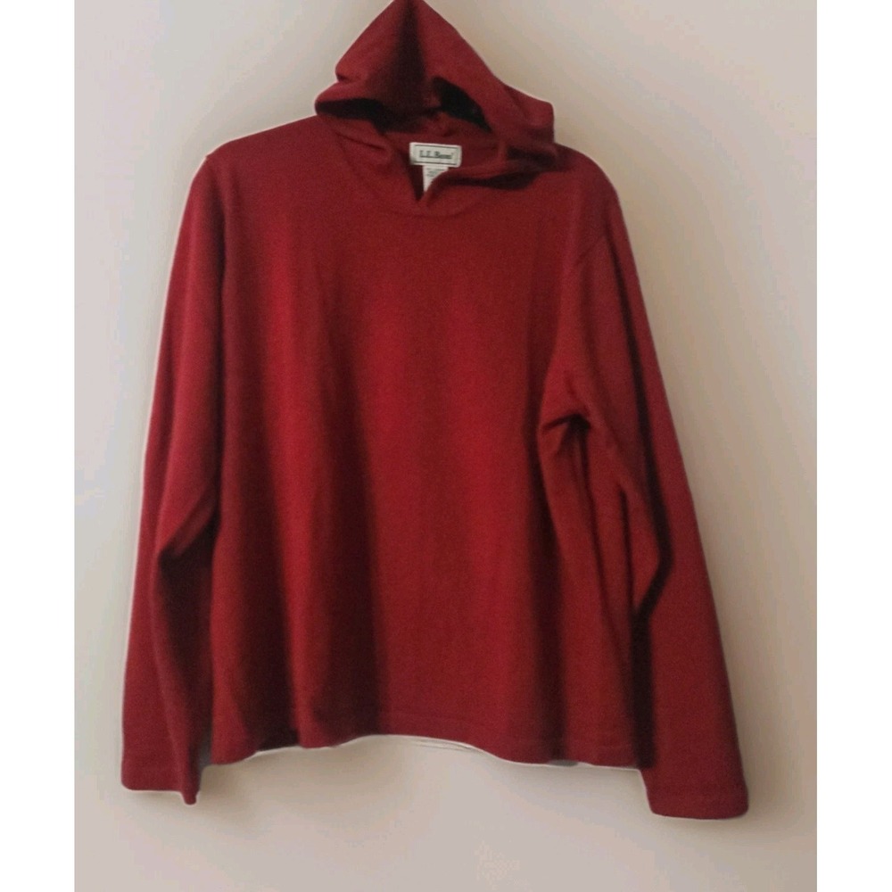 Vintage L.L.Bean 100% Cashmere Hooded Sweater Women's XL Red Pullover
